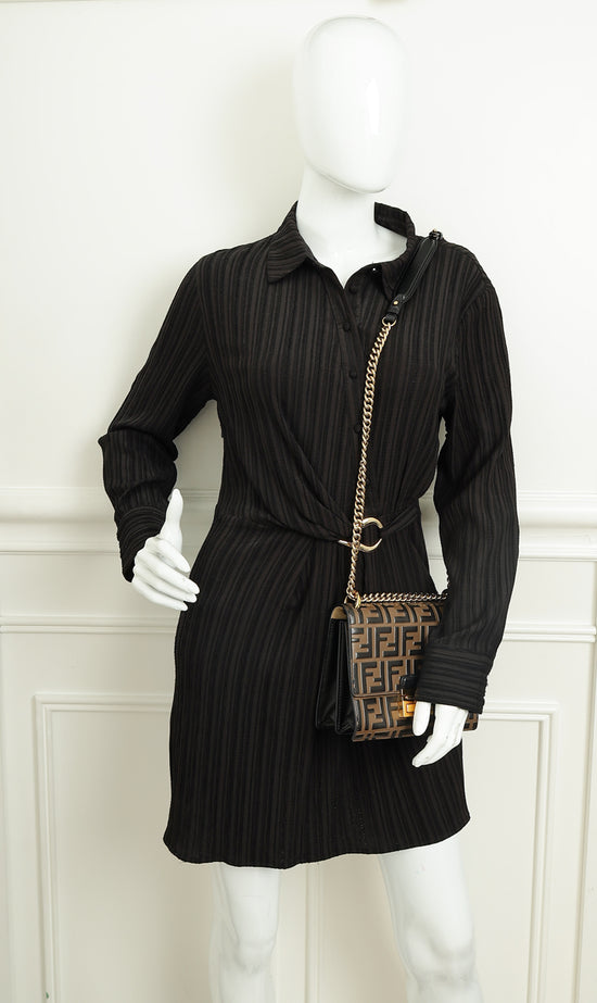 Fendi Bicolor FF Embossed Kan U Chain Small Shoulder Bag-Fendi-THE CLOSET