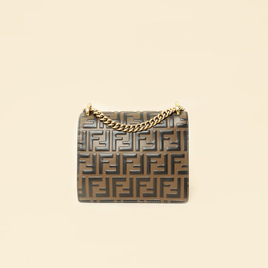Fendi Bicolor FF Embossed Kan U Chain Small Shoulder Bag-Fendi-THE CLOSET
