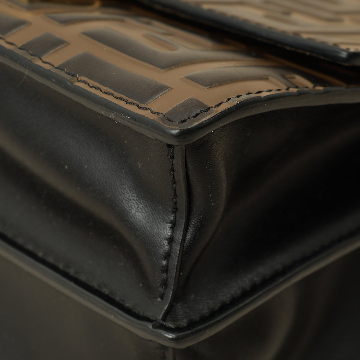 Fendi Bicolor FF Embossed Kan U Chain Small Shoulder Bag-Fendi-THE CLOSET