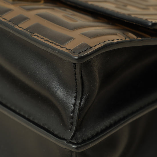 Fendi Bicolor FF Embossed Kan U Chain Small Shoulder Bag-Fendi-THE CLOSET