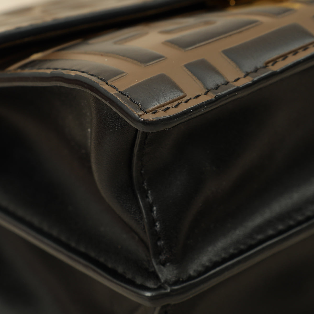 Fendi Bicolor FF Embossed Kan U Chain Small Shoulder Bag-Fendi-THE CLOSET