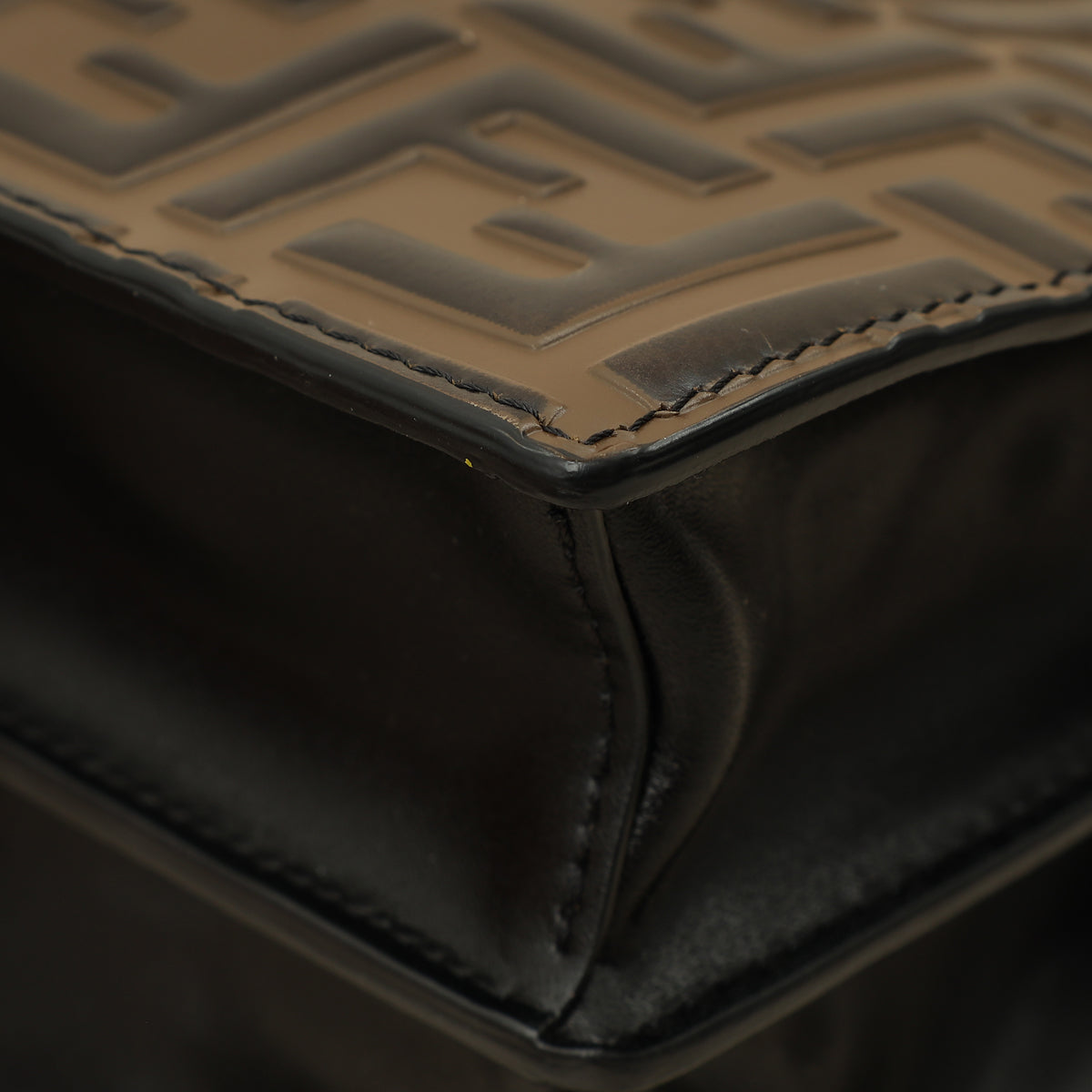 Fendi Bicolor FF Embossed Kan U Chain Small Shoulder Bag-Fendi-THE CLOSET