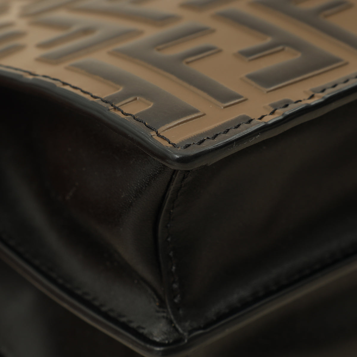 Fendi Bicolor FF Embossed Kan U Chain Small Shoulder Bag-Fendi-THE CLOSET