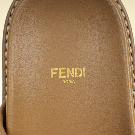 Fendi Bicolor Zucca FF Buckle Slide Sandal 38.5