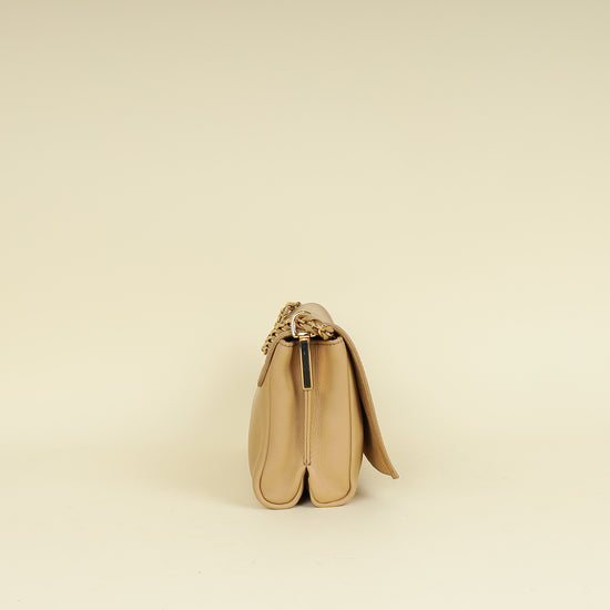 Fendi Beige Pequin Small Shoulder Bag