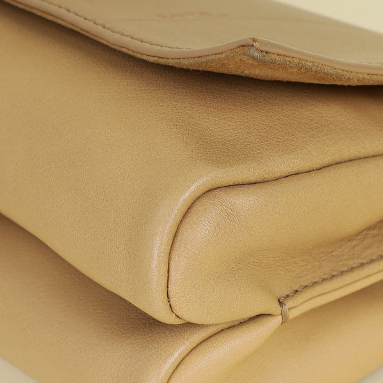 Fendi Beige Pequin Small Shoulder Bag