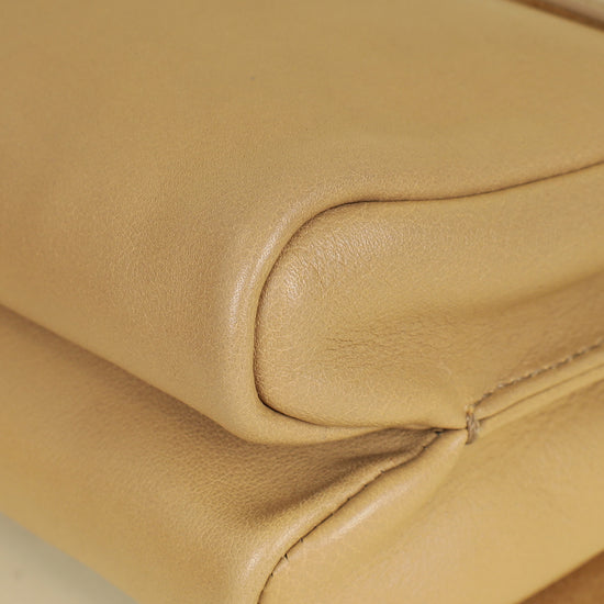 Fendi Beige Pequin Small Shoulder Bag