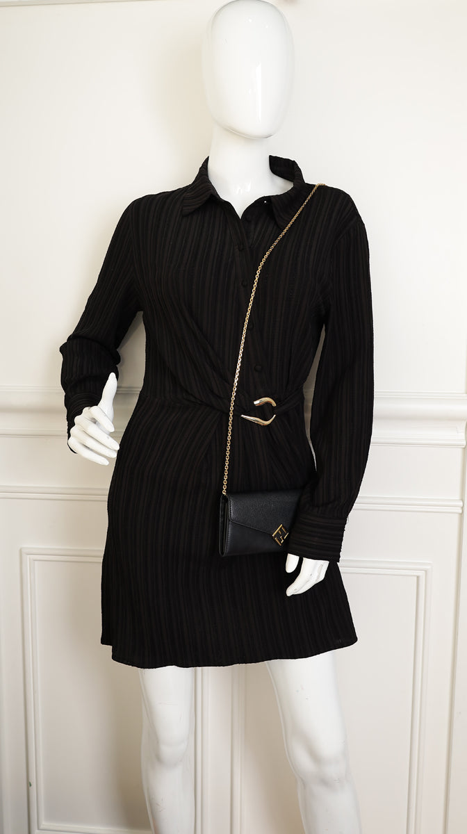 Fendi Black FF Diamonds Continental With Chain-Fendi-THE CLOSET