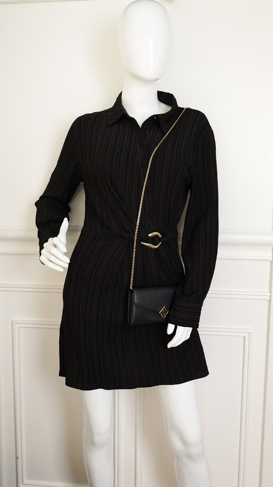 Fendi Black FF Diamonds Continental With Chain-Fendi-THE CLOSET