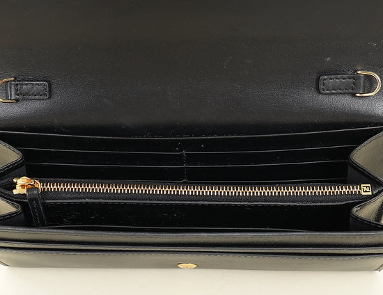 Fendi Black FF Diamonds Continental With Chain-Fendi-THE CLOSET