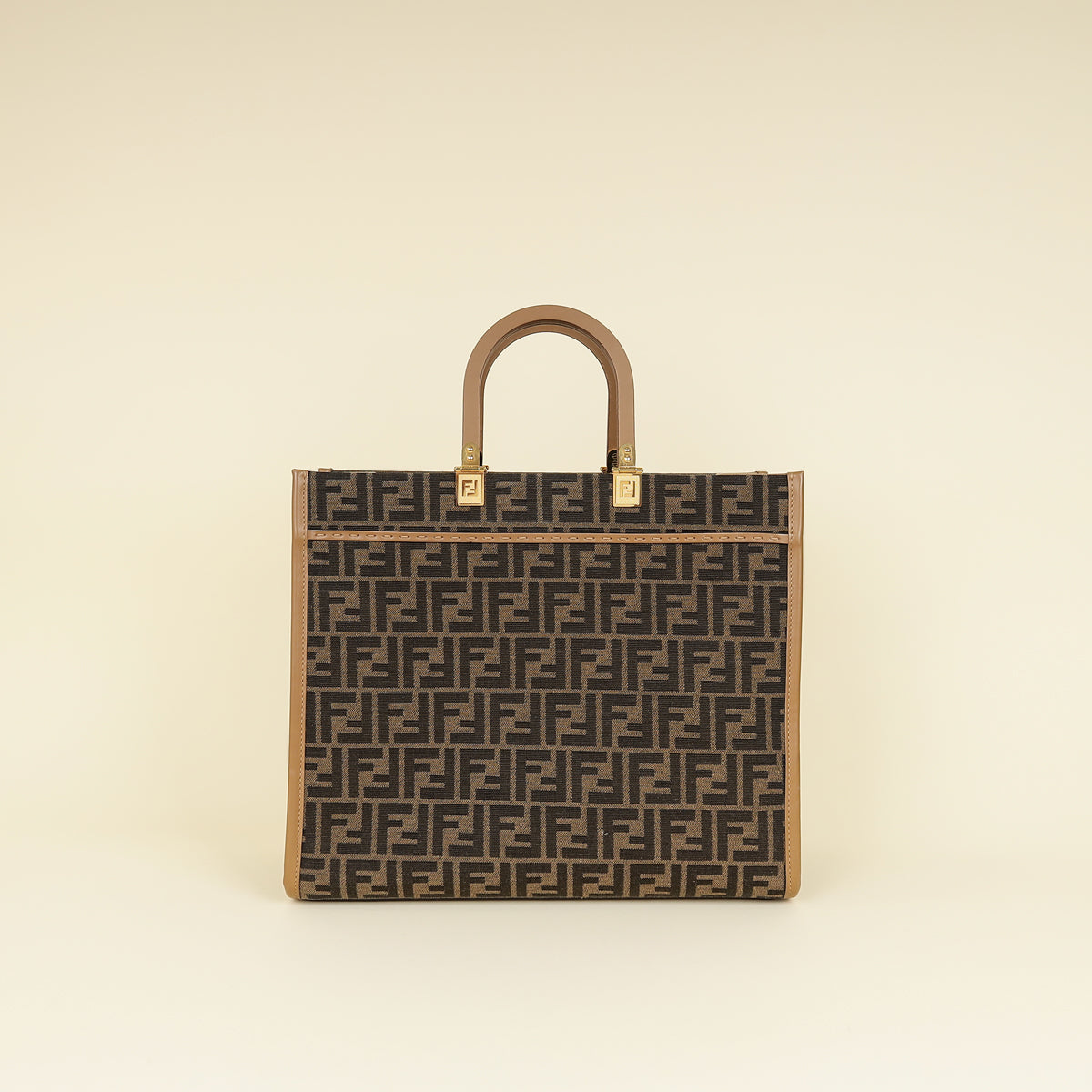 Fendi Bicolor Zucca Sunshine Medium Shopper Tote Bag-Fendi-THE CLOSET