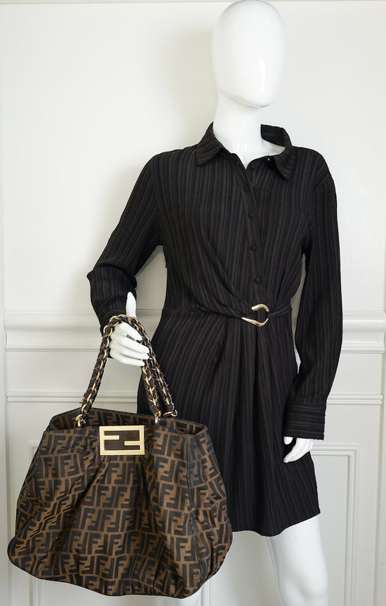 Fendi Tobacco Zucca Large Mia Tote Bag