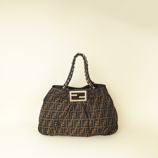 Fendi Tobacco Zucca Large Mia Tote Bag