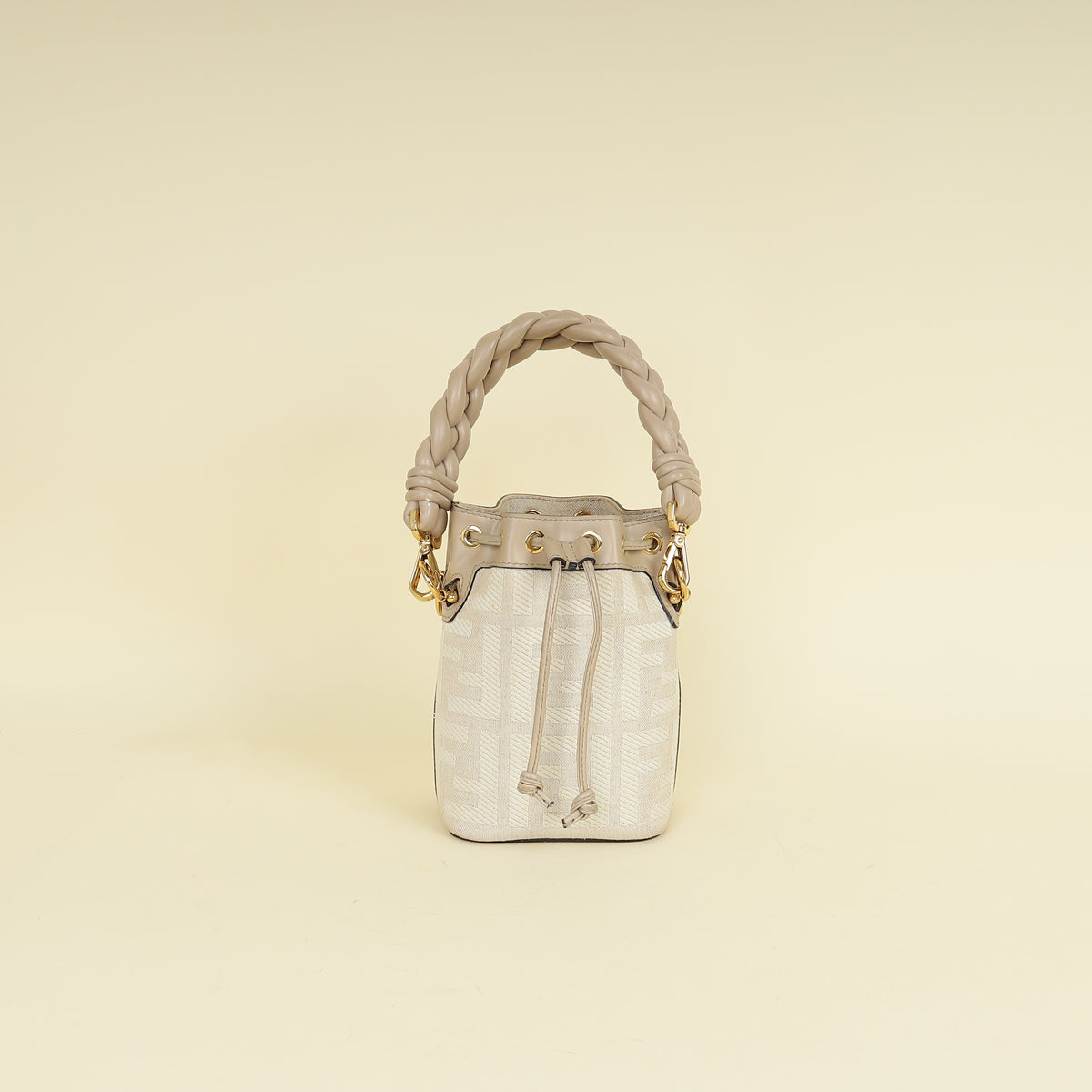 Fendi Dove Grey Mon Tresor Mini Bucket Bag