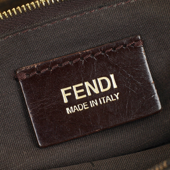 Fendi Tobacco Zucca Maxi Baguette Flap Bag