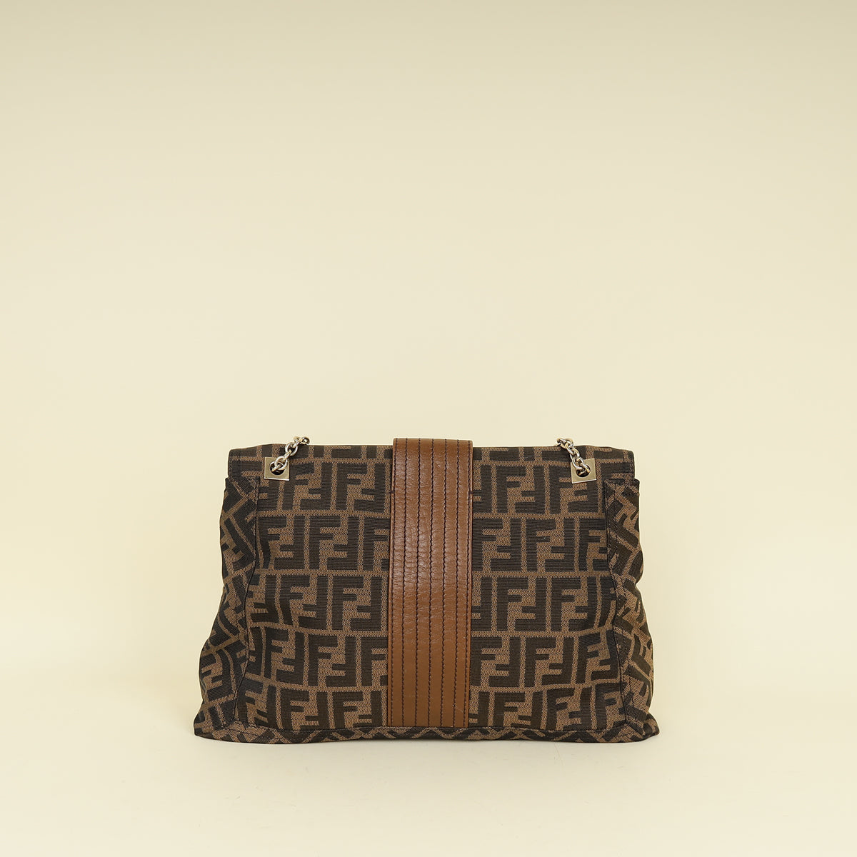 Fendi Tobacco Zucca Maxi Baguette Flap Bag