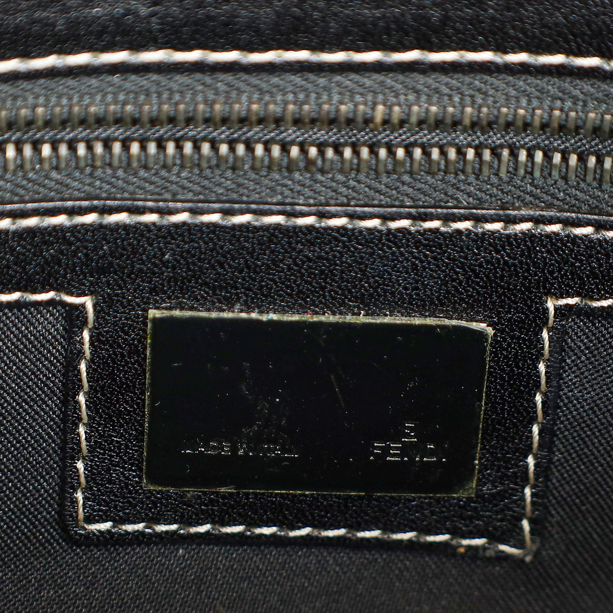 Fendi Black Zucca Small Baguette Shoulder Bag