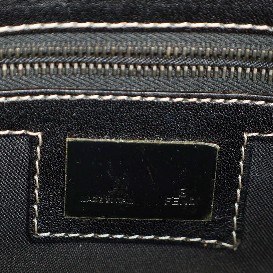 Fendi Black Zucca Small Baguette Shoulder Bag