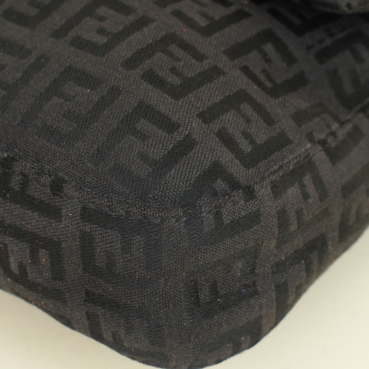 Fendi Black Zucca Small Baguette Shoulder Bag