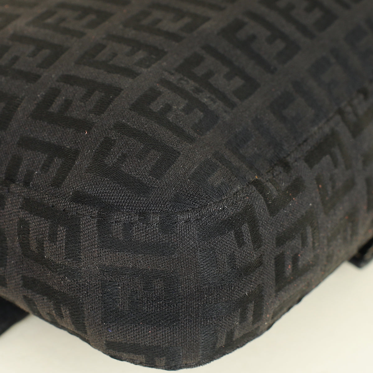 Fendi Black Zucca Small Baguette Shoulder Bag