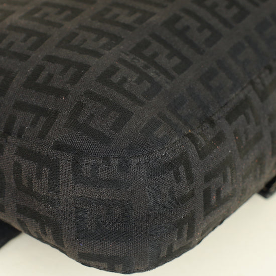 Fendi Black Zucca Small Baguette Shoulder Bag