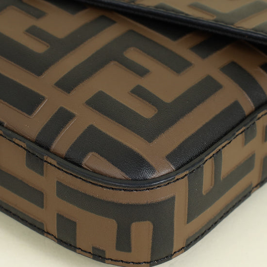 Fendi Tobacco FF 1974 Zucca Embossed Wallet On Chain W/ 2 Pouch