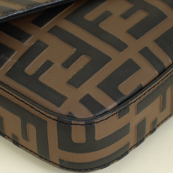 Fendi Tobacco FF 1974 Zucca Embossed Wallet On Chain W/ 2 Pouch