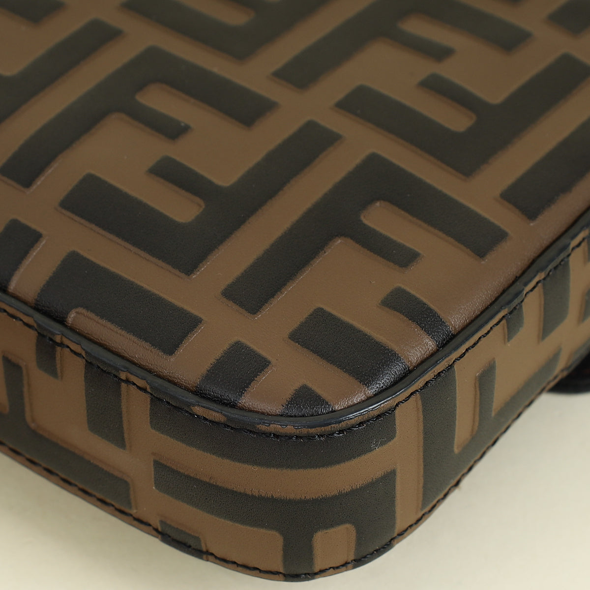 Fendi Tobacco FF 1974 Zucca Embossed Wallet On Chain W/ 2 Pouch