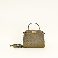 Fendi Avocado Green Ostrich Mini Peekaboo Bag-Handbags-Fendi-THE CLOSET