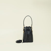 Fendi Black FF Embossed Mon Tresor Mini Bucket Bag