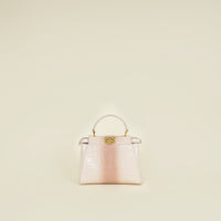 Fendi Nude Peach Ombre Crocodile Mini Peekaboo Bag