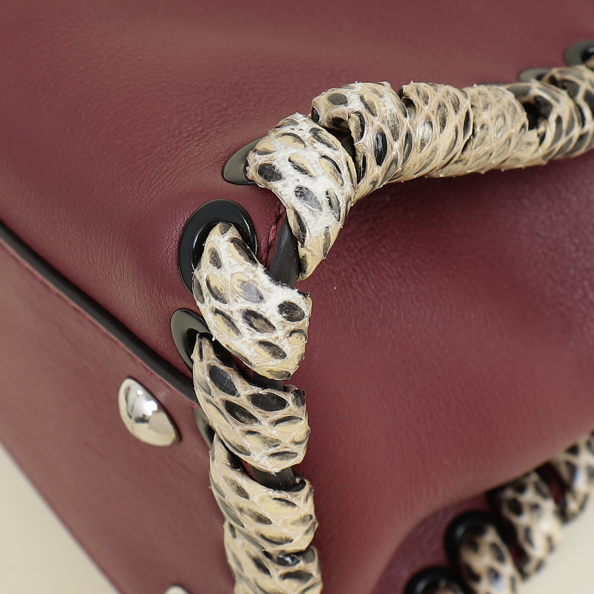 Fendi Bordeaux Whipstitch Peekaboo Regular Bag – THE CLOSET