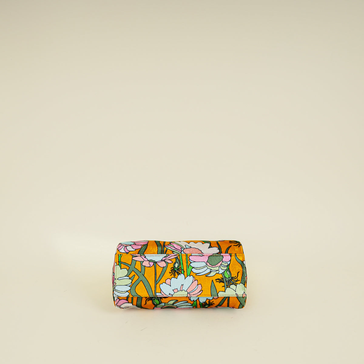 FENDI トートバッグ 花柄 オレンジ ターコイズ Fendi Yellow Multicolor Velvet Floral Mini Peekaboo Bag – THE CLOSET