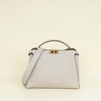 Fendi Gray Powder Peekaboo Iconic Essentially Satchel Large Bag