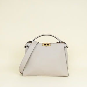 Fendi Gray Powder Peekaboo Iconic Essentially Satchel Large Bag