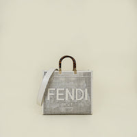 Fendi Ivory Sunshine Medium Shopping Tote Bag