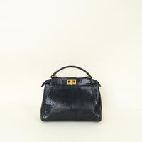 Fendi Black Peekaboo Mini Python Bag