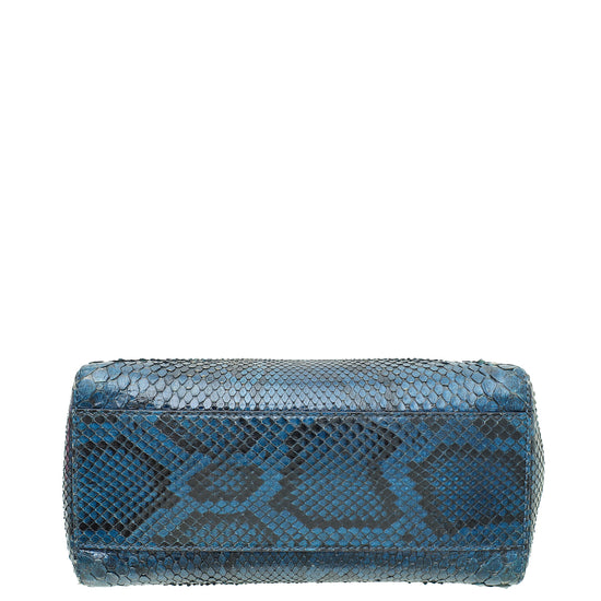 Fendi Navy Blue Python Peekaboo Mini Bag