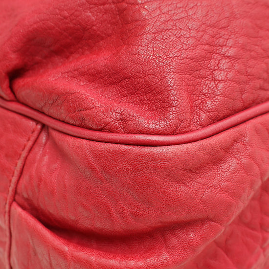 Fendi Red Mia Large Tote Bag
