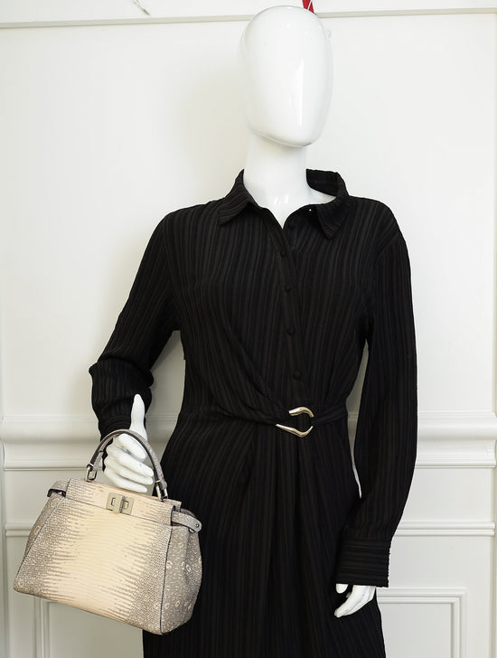 Fendi Bicolor Peekaboo Mini Lizard Bag