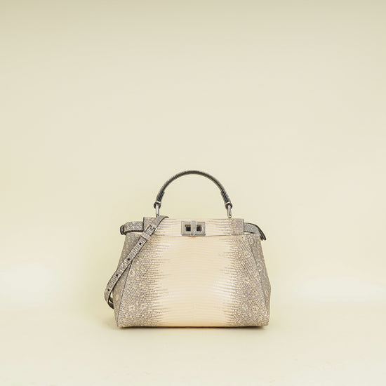 Fendi Bicolor Peekaboo Mini Lizard Bag