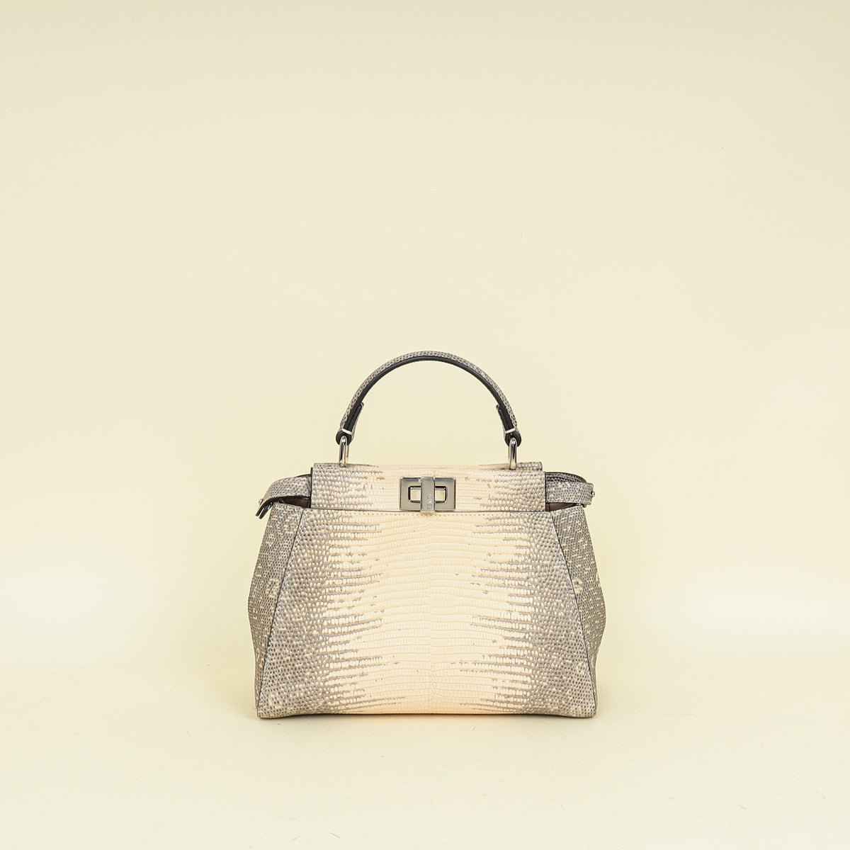 Fendi Bicolor Peekaboo Mini Lizard Bag