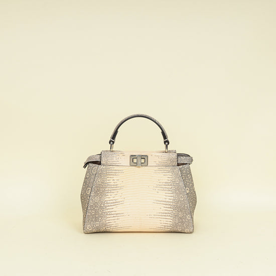 Fendi Bicolor Peekaboo Mini Lizard Bag