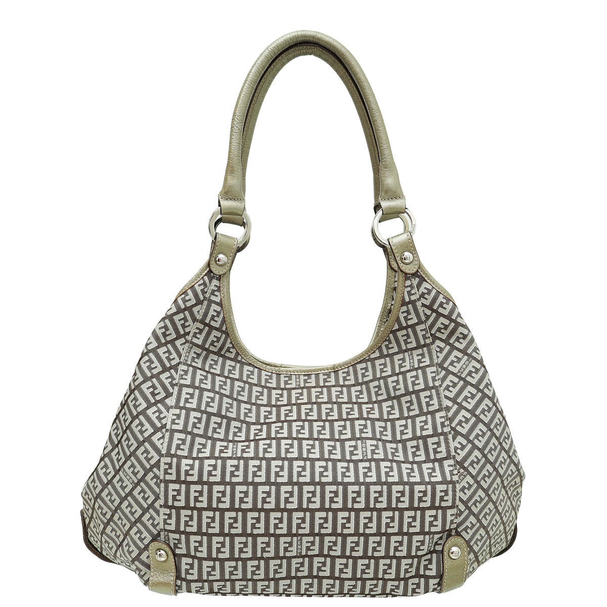 Fendi Metallic Grey Zucchino Shoulder Bag-Fendi-THE CLOSET