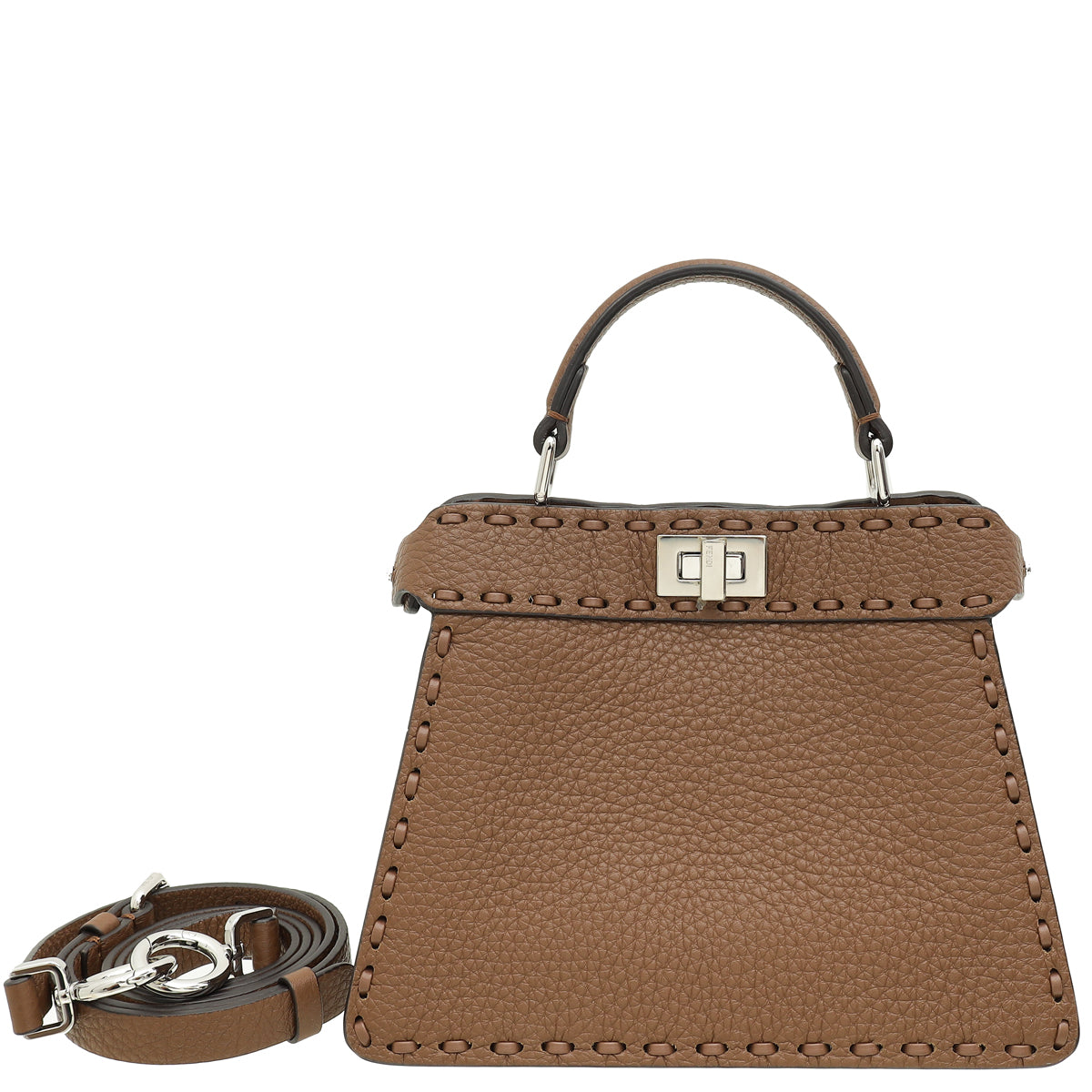 Fendi Brown Petite Peekaboo Iseeu Sellier Bag