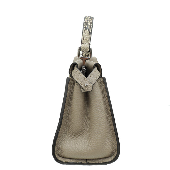 Fendi Dove Grey Peekaboo Sellier Mini Python Handle Bag