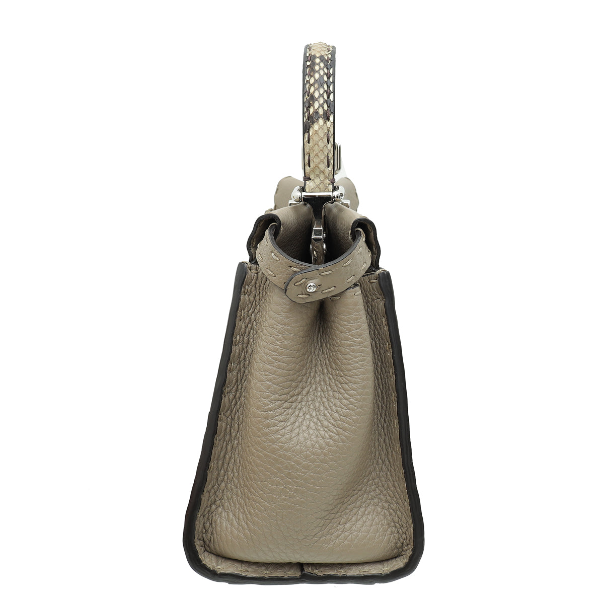 Fendi Dove Grey Peekaboo Sellier Mini Python Handle Bag