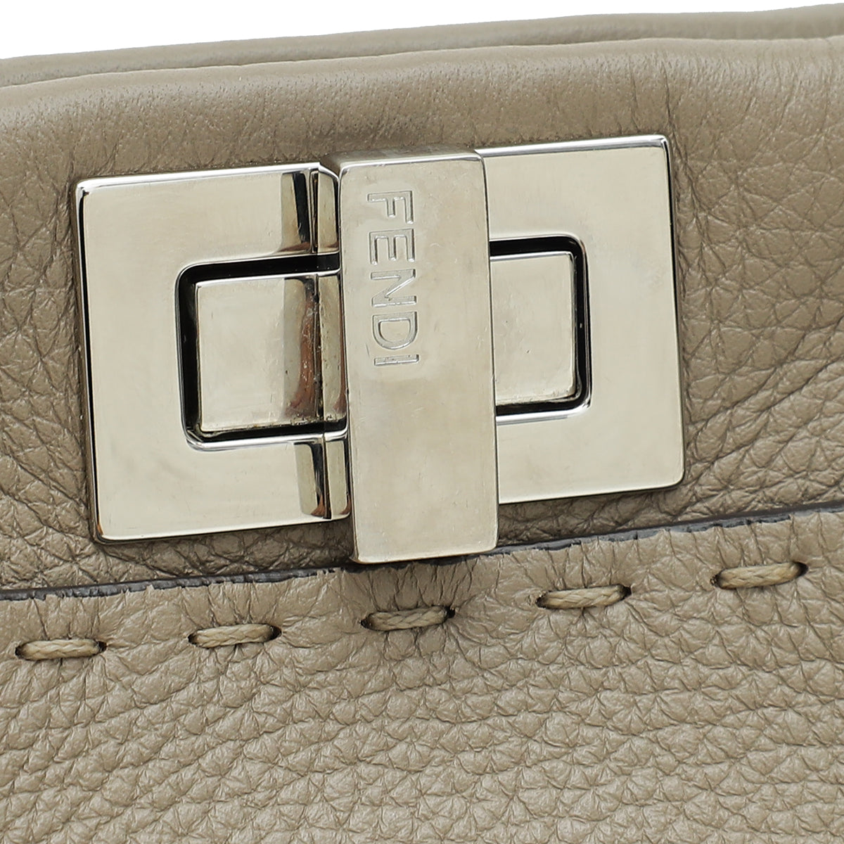 Fendi Dove Grey Peekaboo Sellier Mini Python Handle Bag