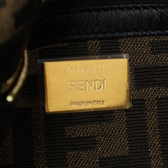 Fendi Green Baguette Beads Embroidered Shoulder Bag