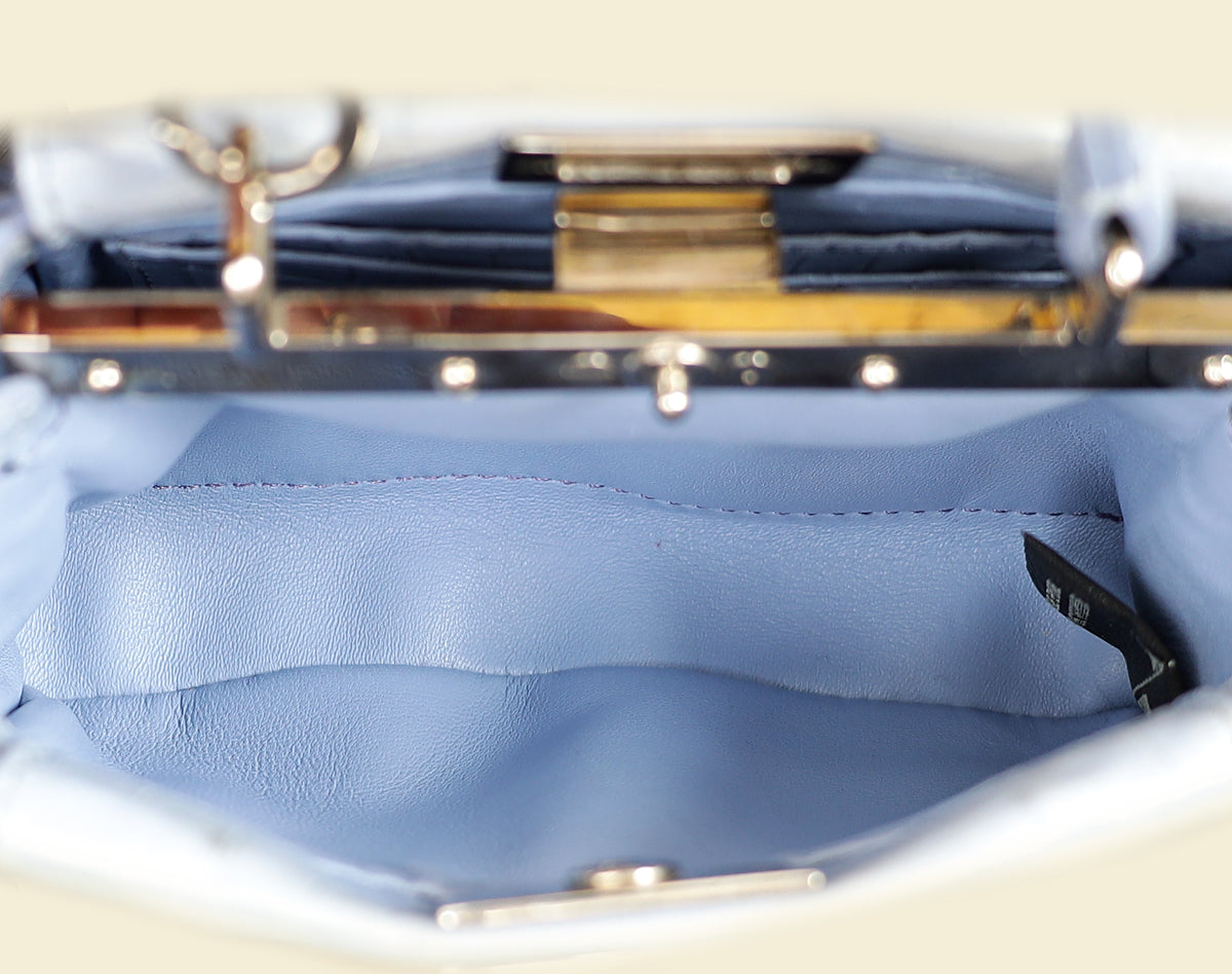 Fendi Light Blue Alligator Micro Peekaboo Mississippiensis Bag